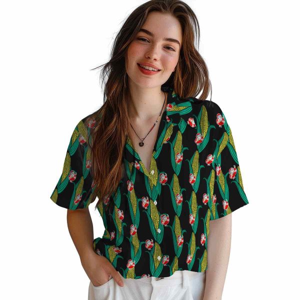 Santa Corn Motifs Hawaiian Shirt Trendy