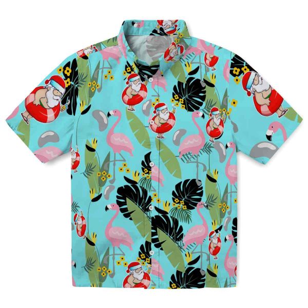 Santa Flamingo Leaves Hawaiian Shirt Best selling