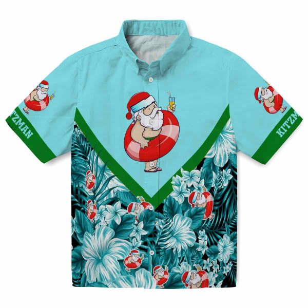 Santa Floral Chevron Hawaiian Shirt Best selling