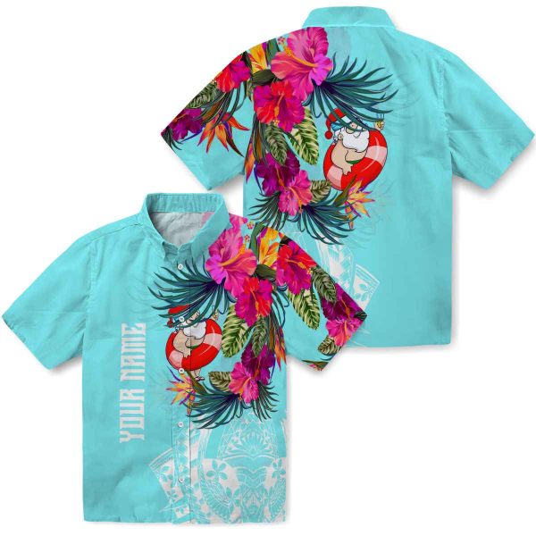 Santa Floral Polynesian Hawaiian Shirt Latest Model