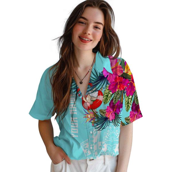 Santa Floral Polynesian Hawaiian Shirt Trendy