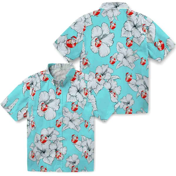 Santa Hibiscus Blooms Hawaiian Shirt Latest Model