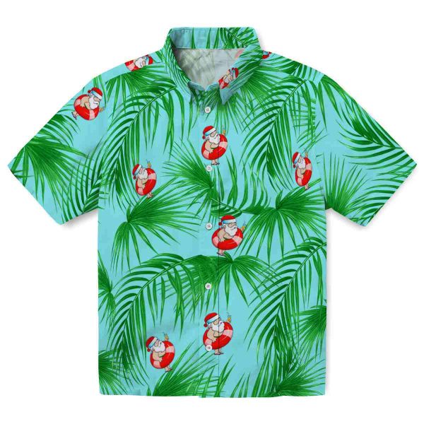 Santa Leafy Palms Hawaiian Shirt Best selling