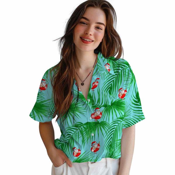 Santa Leafy Palms Hawaiian Shirt Trendy