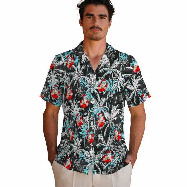 Santa Palm Pattern Hawaiian Shirt High quality