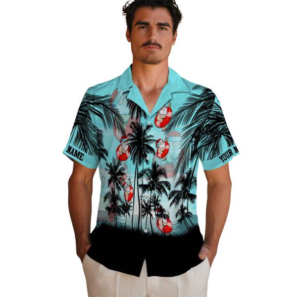 Santa Sunset Scene Hawaiian Shirt High quality