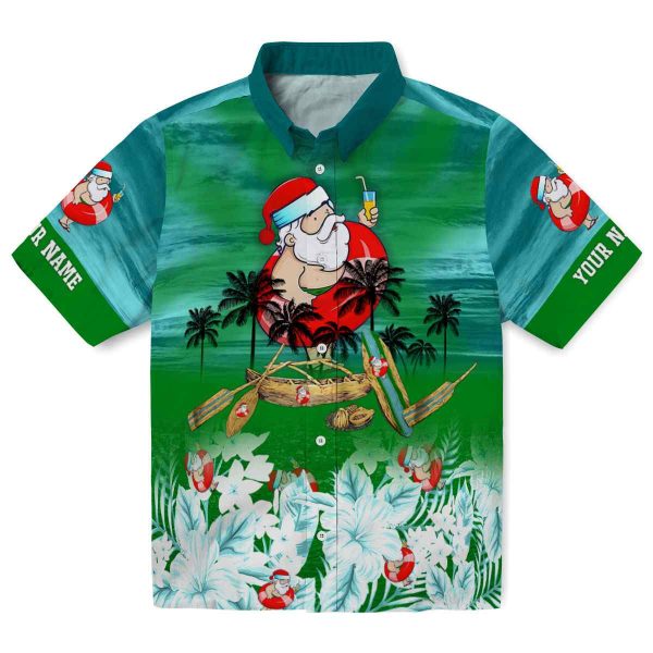 Santa Tropical Canoe Hawaiian Shirt Best selling