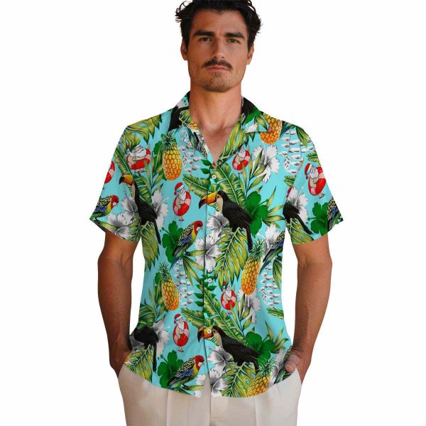 Santa Tropical Toucan Hawaiian Shirt High quality