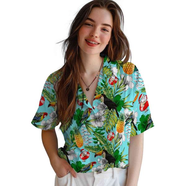 Santa Tropical Toucan Hawaiian Shirt Trendy