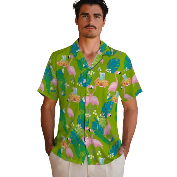 Scotch And Soda Flamingo Foliage Hawaiian Shirt High quality