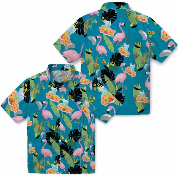 Scotch And Soda Flamingo Leaves Hawaiian Shirt Latest Model