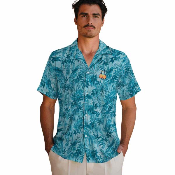 Scotch And Soda Leafy Pattern Hawaiian Shirt High quality