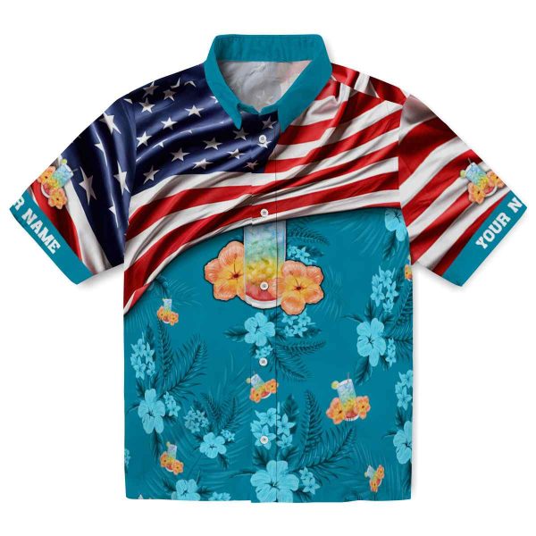 Scotch And Soda US Flag Hibiscus Hawaiian Shirt Best selling