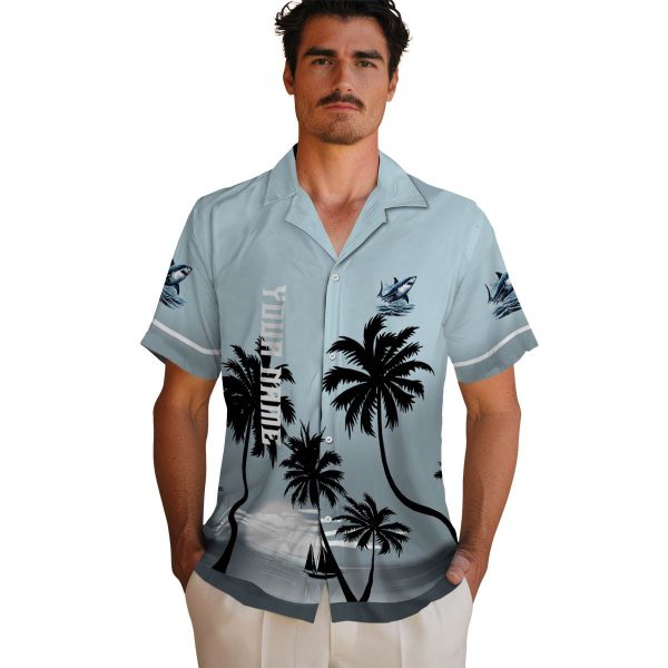 Shark Beach Sunset Hawaiian Shirt High quality