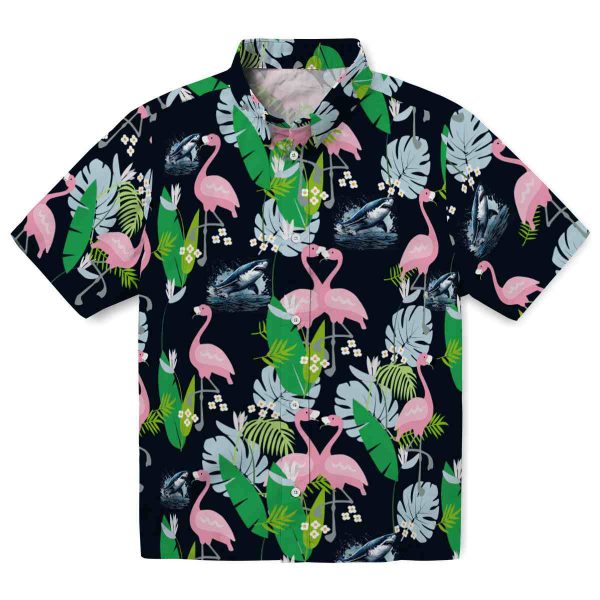 Shark Flamingo Foliage Hawaiian Shirt Best selling