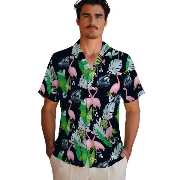 Shark Flamingo Foliage Hawaiian Shirt High quality