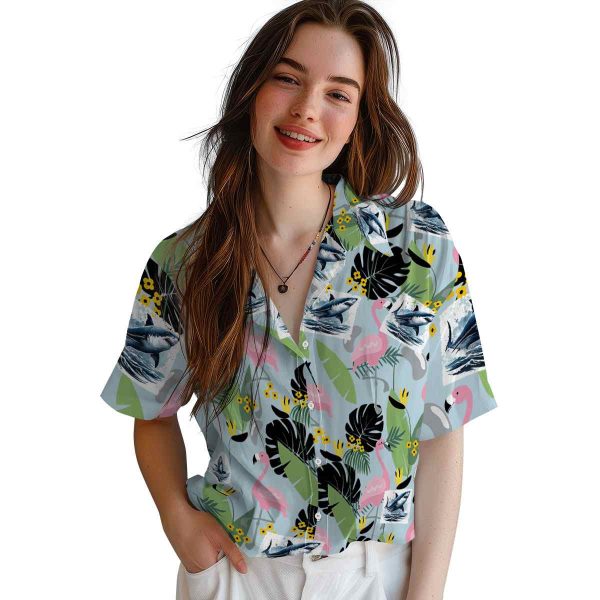 Shark Flamingo Leaves Hawaiian Shirt Trendy