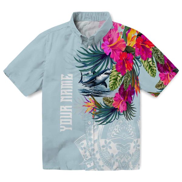 Shark Floral Polynesian Hawaiian Shirt Best selling