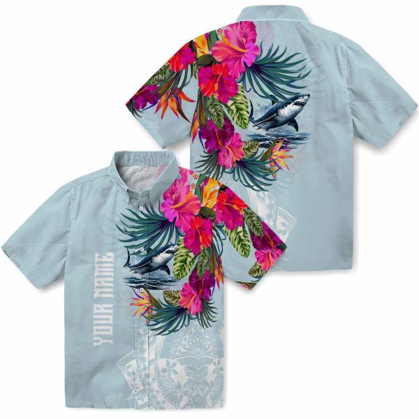 Shark Floral Polynesian Hawaiian Shirt Latest Model