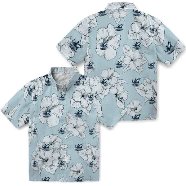 Shark Hibiscus Blooms Hawaiian Shirt Latest Model