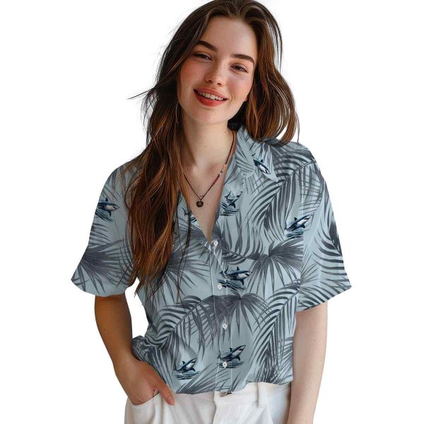 Shark Leafy Palms Hawaiian Shirt Trendy