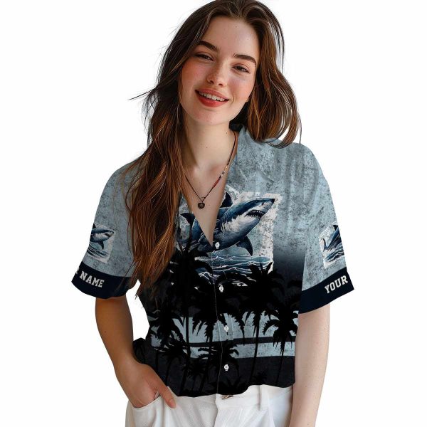 Shark Sunset Pattern Hawaiian Shirt Trendy