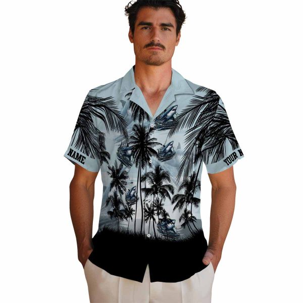 Shark Sunset Scene Hawaiian Shirt High quality