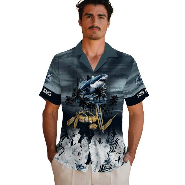 Shark Tropical Canoe Hawaiian Shirt High quality