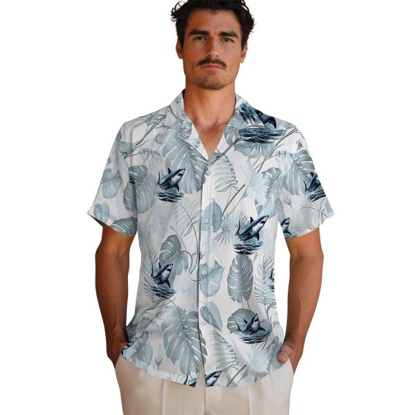 Shark Tropical Plants Hawaiian Shirt High quality