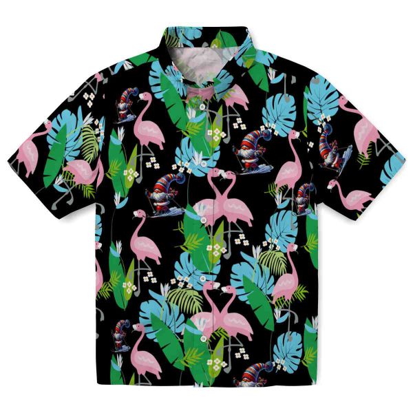 Skiing Flamingo Foliage Hawaiian Shirt Best selling