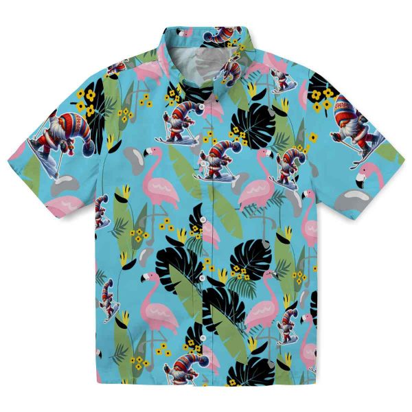 Skiing Flamingo Leaves Hawaiian Shirt Best selling