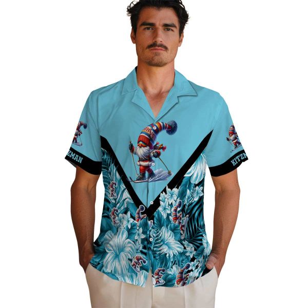 Skiing Floral Chevron Hawaiian Shirt High quality