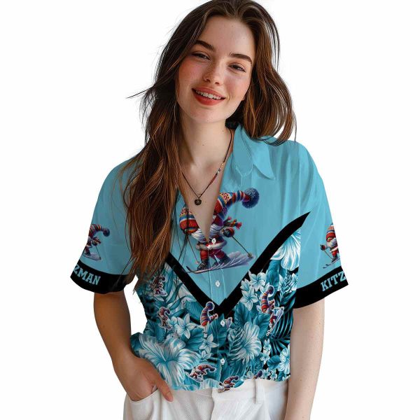 Skiing Floral Chevron Hawaiian Shirt Trendy