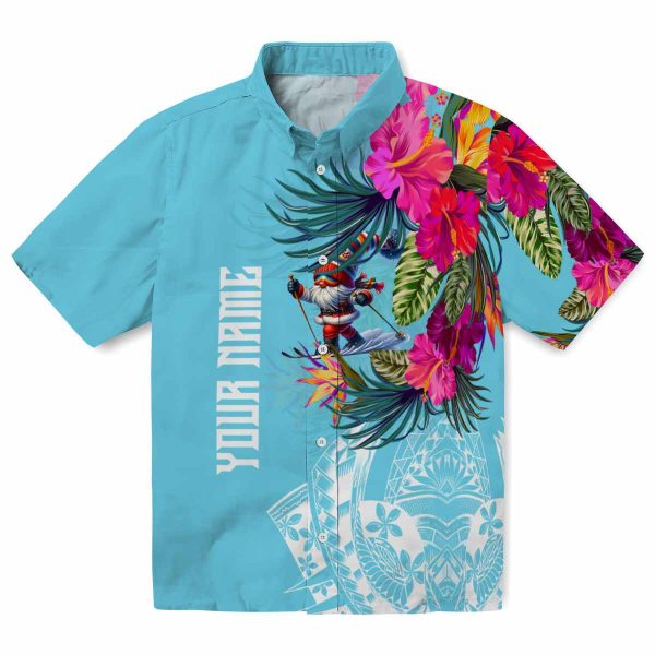 Skiing Floral Polynesian Hawaiian Shirt Best selling