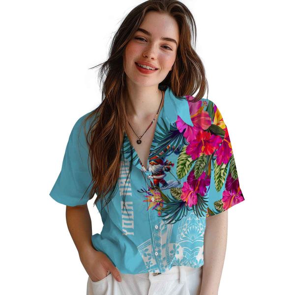 Skiing Floral Polynesian Hawaiian Shirt Trendy