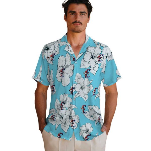 Skiing Hibiscus Blooms Hawaiian Shirt High quality