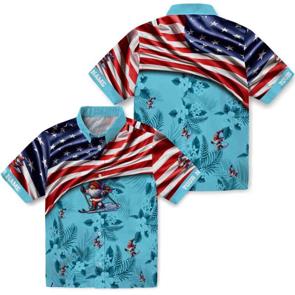 Skiing US Flag Hibiscus Hawaiian Shirt Latest Model