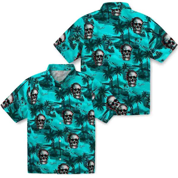 Skull Coastal Palms Hawaiian Shirt Latest Model