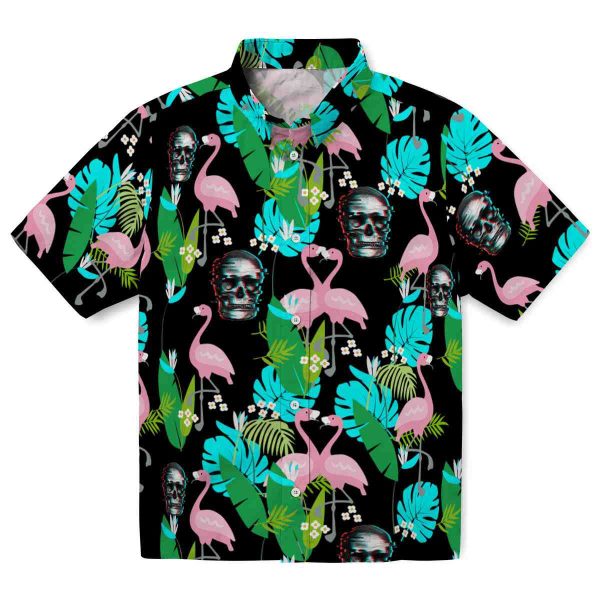 Skull Flamingo Foliage Hawaiian Shirt Best selling