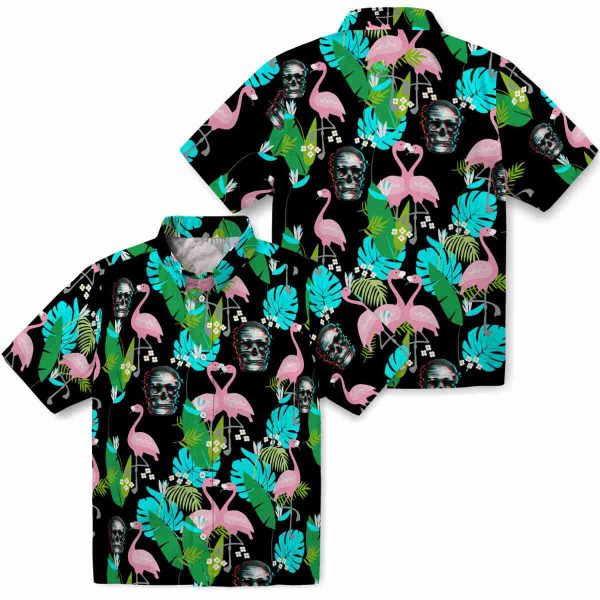 Skull Flamingo Foliage Hawaiian Shirt Latest Model