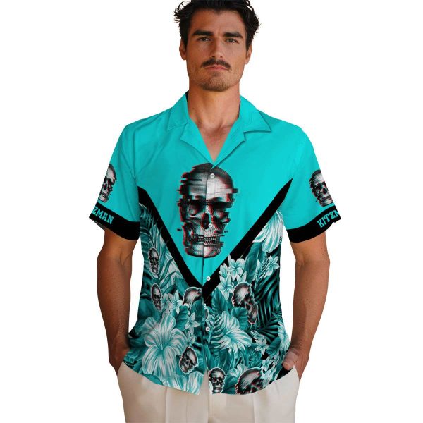 Skull Floral Chevron Hawaiian Shirt High quality