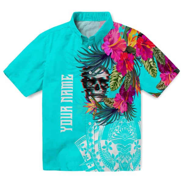 Skull Floral Polynesian Hawaiian Shirt Best selling