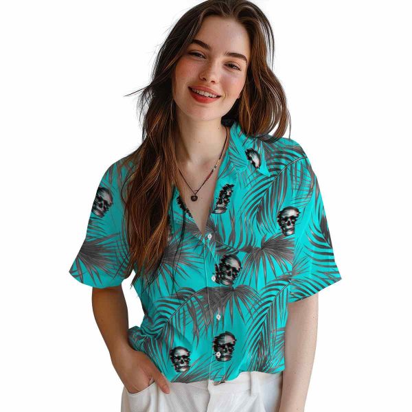 Skull Leafy Palms Hawaiian Shirt Trendy