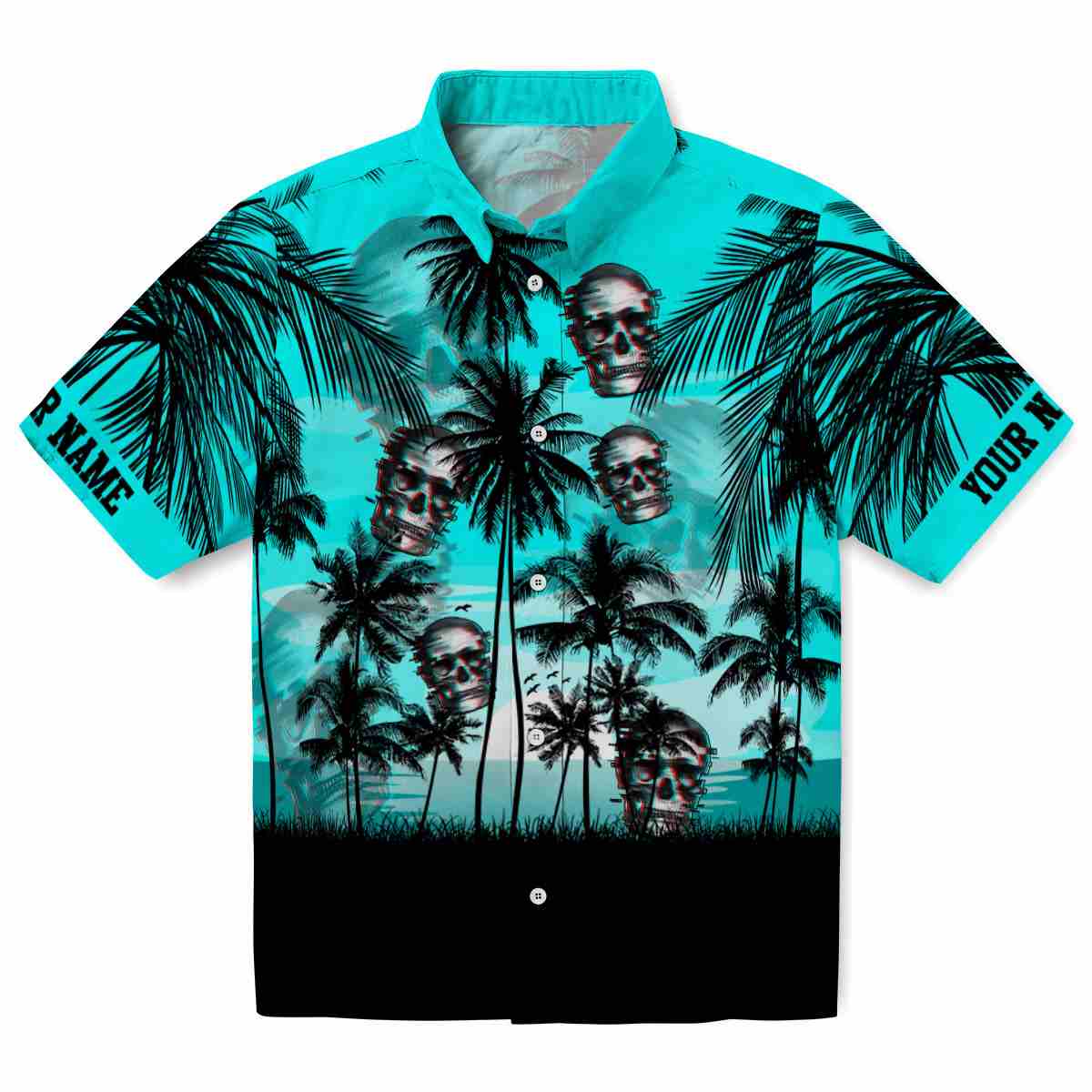 Skull Sunset Scene Hawaiian Shirt Best selling