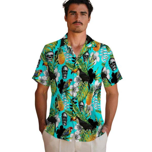 Skull Tropical Toucan Hawaiian Shirt High quality