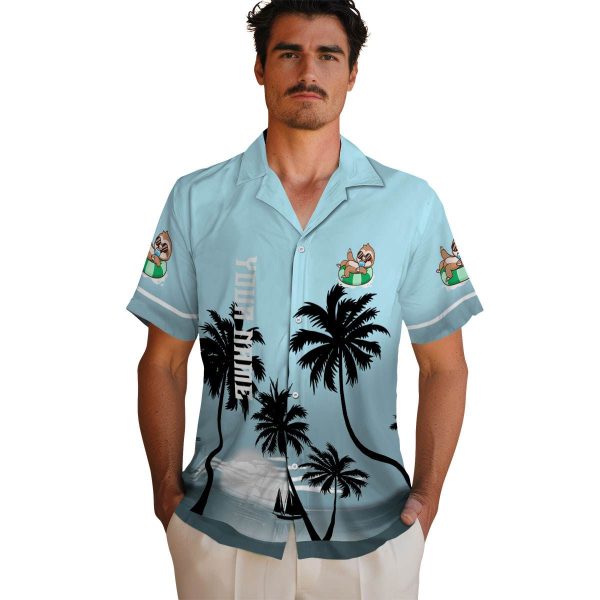 Sloth Beach Sunset Hawaiian Shirt High quality