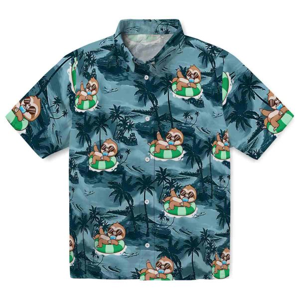 Sloth Coastal Palms Hawaiian Shirt Best selling