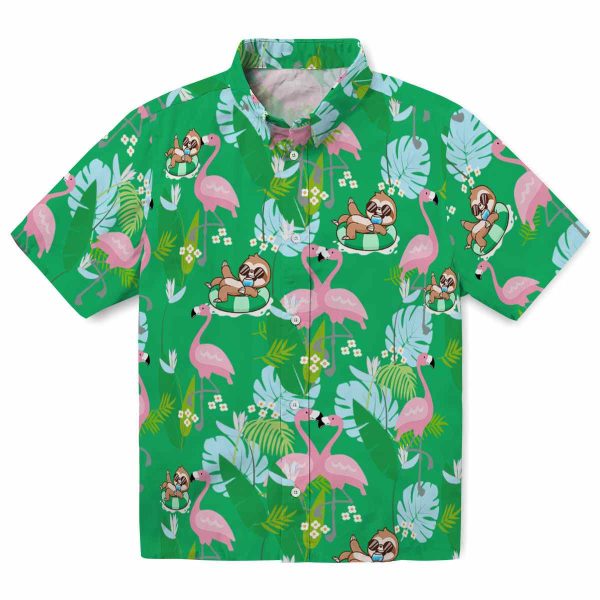 Sloth Flamingo Foliage Hawaiian Shirt Best selling