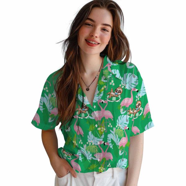 Sloth Flamingo Foliage Hawaiian Shirt Trendy