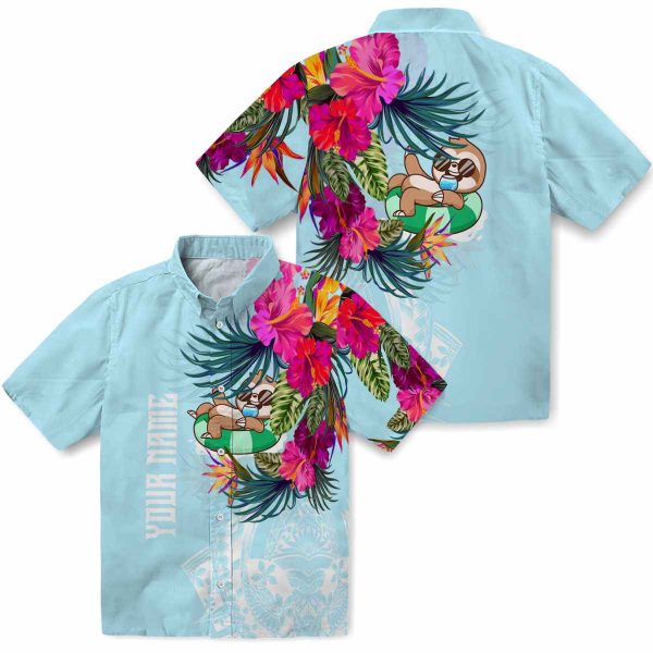 Sloth Floral Polynesian Hawaiian Shirt Latest Model